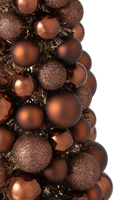 Cone Christmas Baubles Ps Dark Brown
