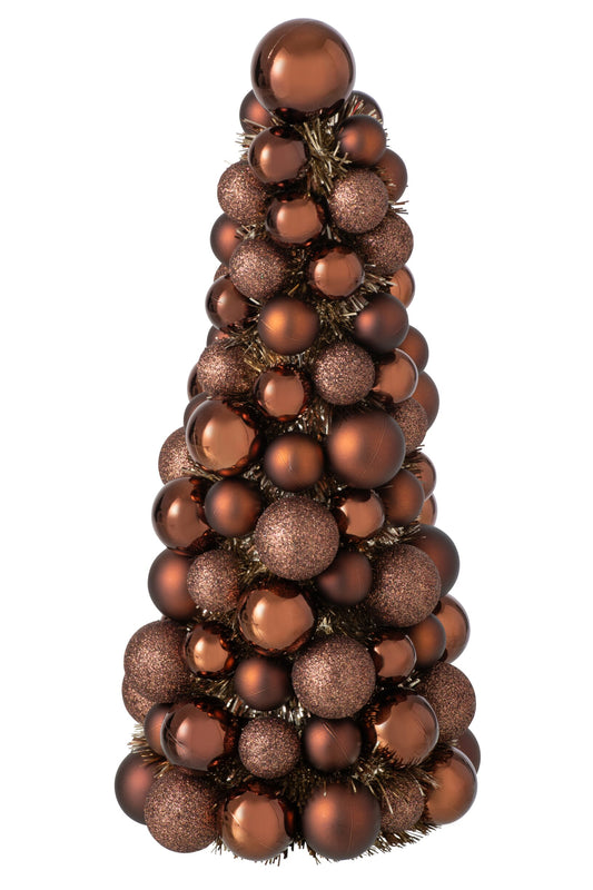 Cone Christmas Baubles Ps Dark Brown