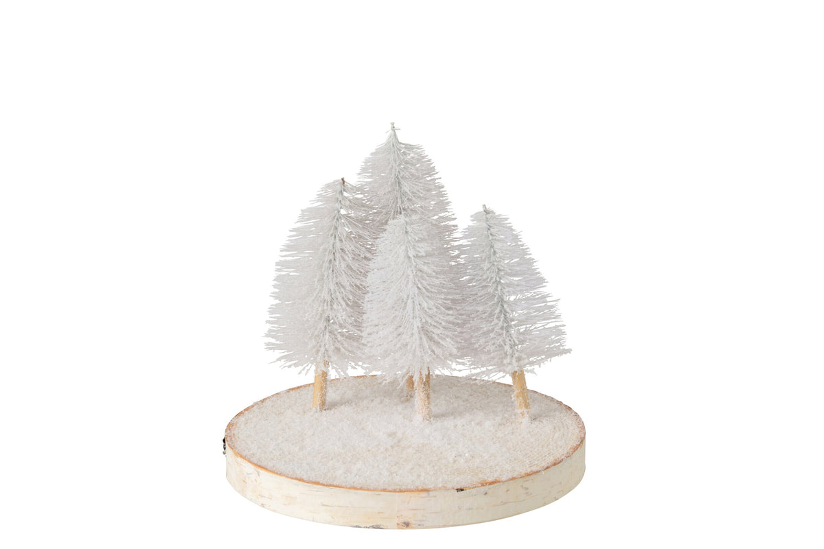 Decorative Tray Trees Bark Natural/White Small