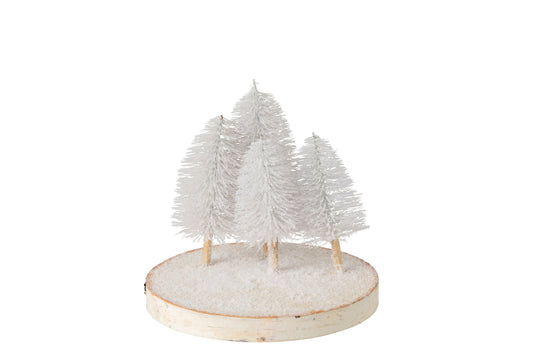 Decorative Tray Trees Bark Natural/White Small