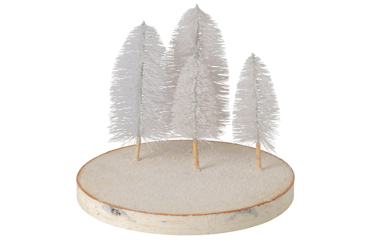 Decorative Tray Trees Bark Natural/White Large