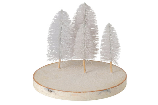 Decorative Tray Trees Bark Natural/White Large