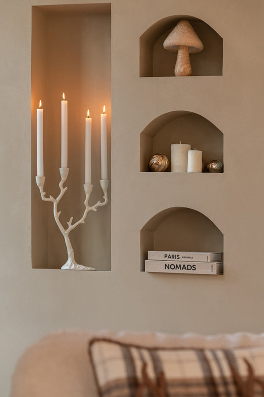 Set Of 2 Mushroom Wood Natural/Light Beige