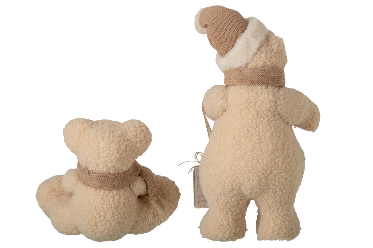 Bear With Gift Fabric Beige Small Assortment Of 2