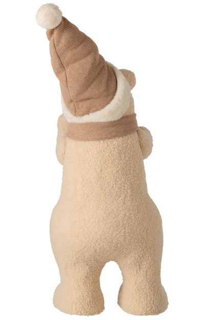 Bear Scarf + Hat Fabric Beige Large