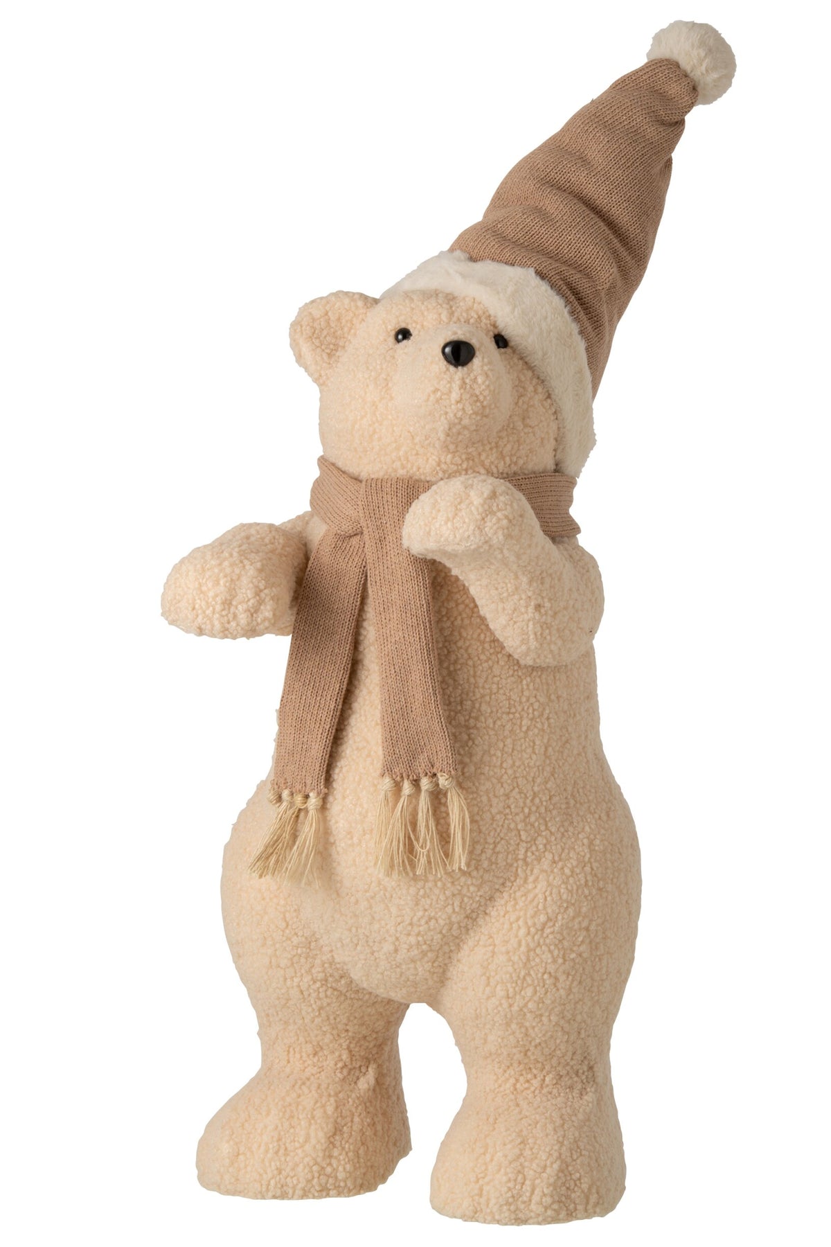 Bear Scarf + Hat Fabric Beige Large