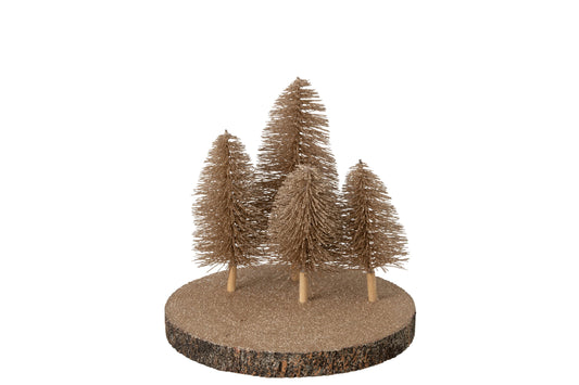 Decorative Tray Glitters + Trees Bark Brown Small