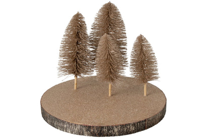 Decorative Tray Glitters + Trees Bark Brown Large