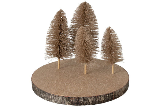Decorative Tray Glitters + Trees Bark Brown Large