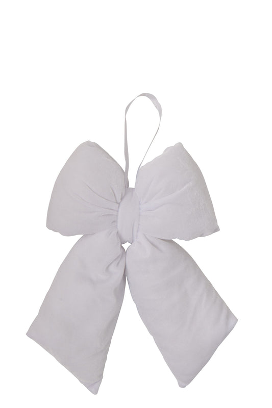 Hanger Bow Velvet White Medium