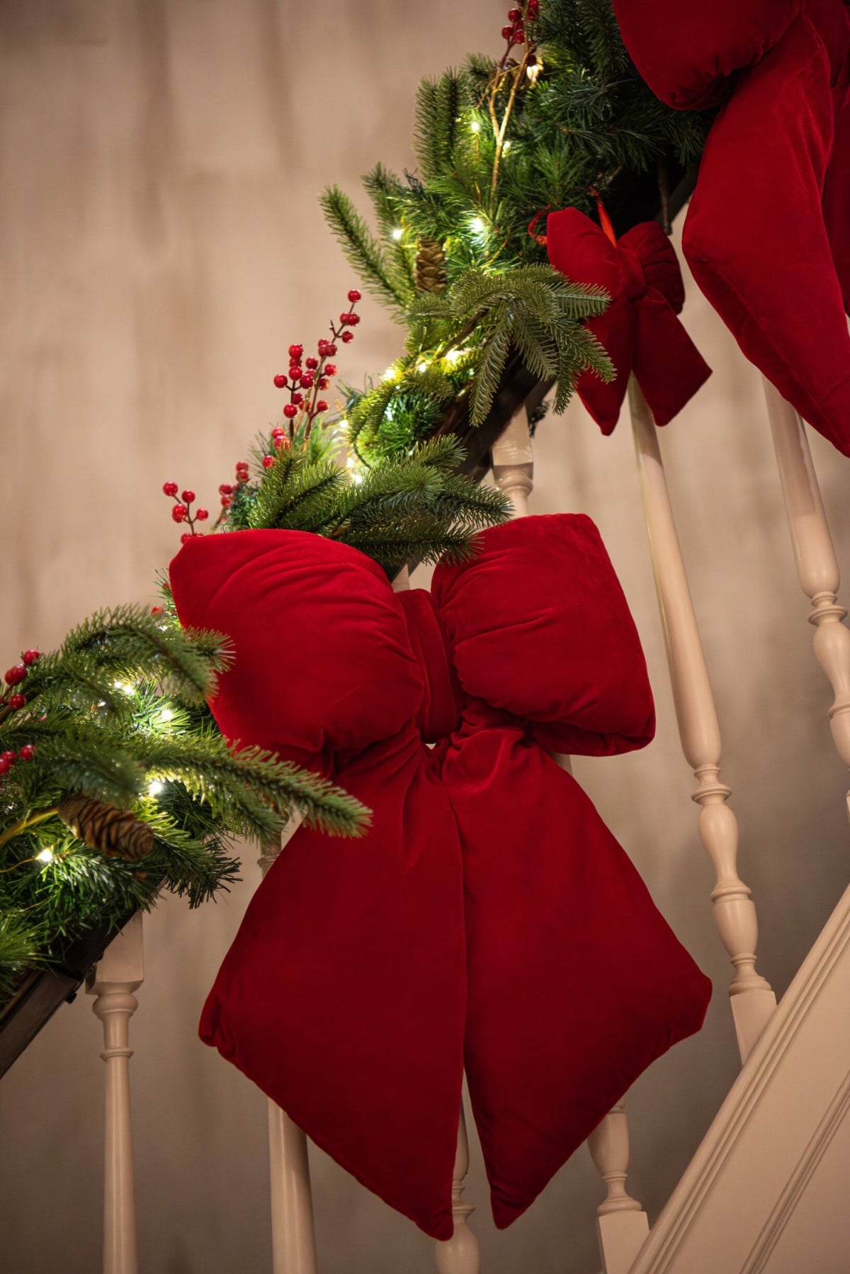 Hanger Bow Velvet Christmas Red Extra Small
