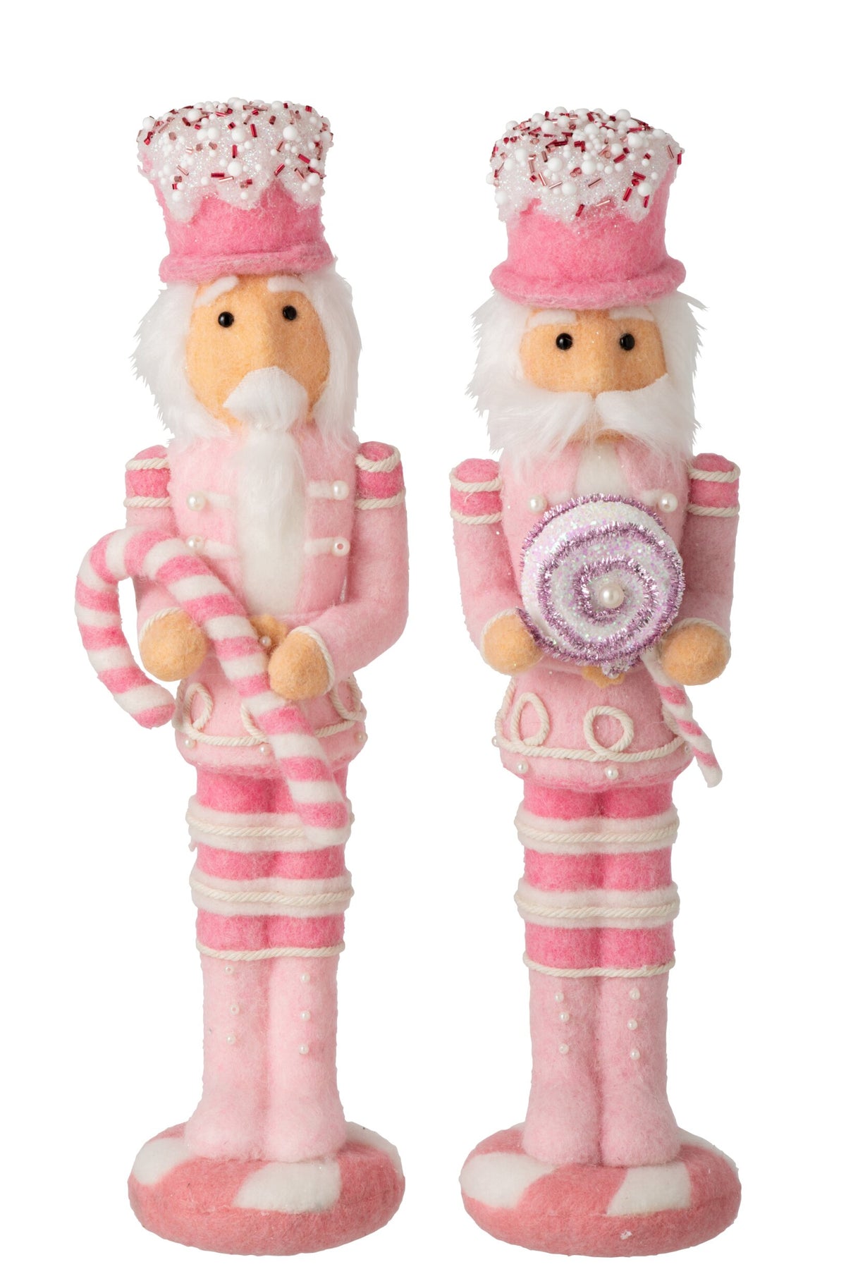 Nutcracker Wool Light Pink/White Assortment Of 2