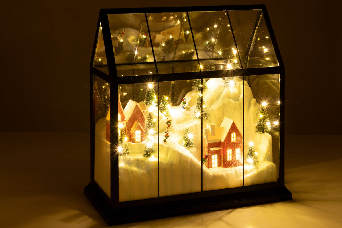 Christmas Village LED Glass/Synthetic Multi Large