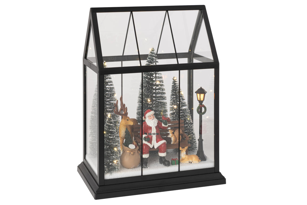 Santa Claus LED + Animals Glass/Synthetic Multi Medium