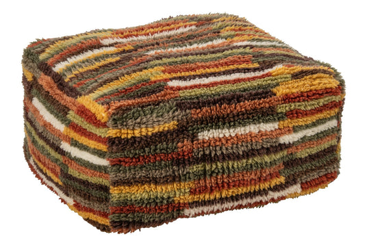 Pouffe Geometric Wool Multi