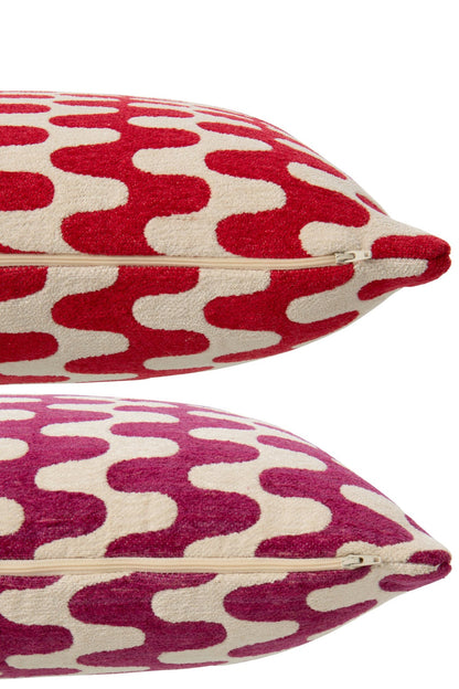 Cushion Waves Cotton Burgundy/Purple Assortment Of 2