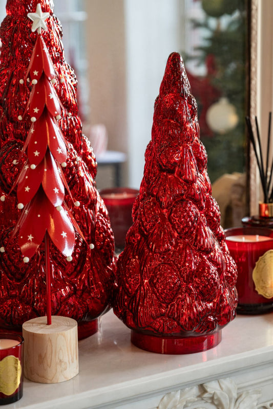 Tree Glass Christmas Red