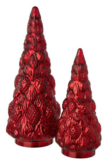 Tree Glass Christmas Red