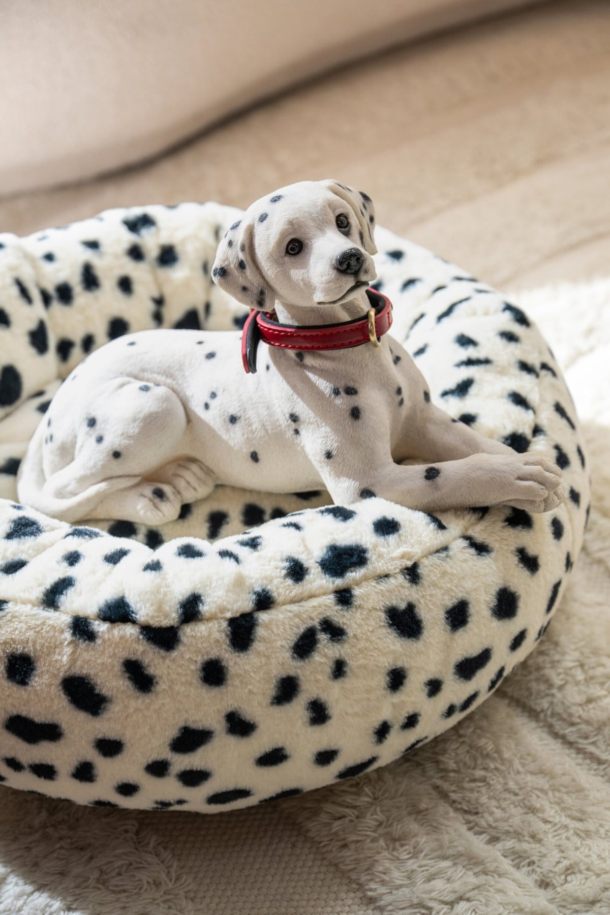 Cat Basket Dalmatian Pattern Polyester White/Black