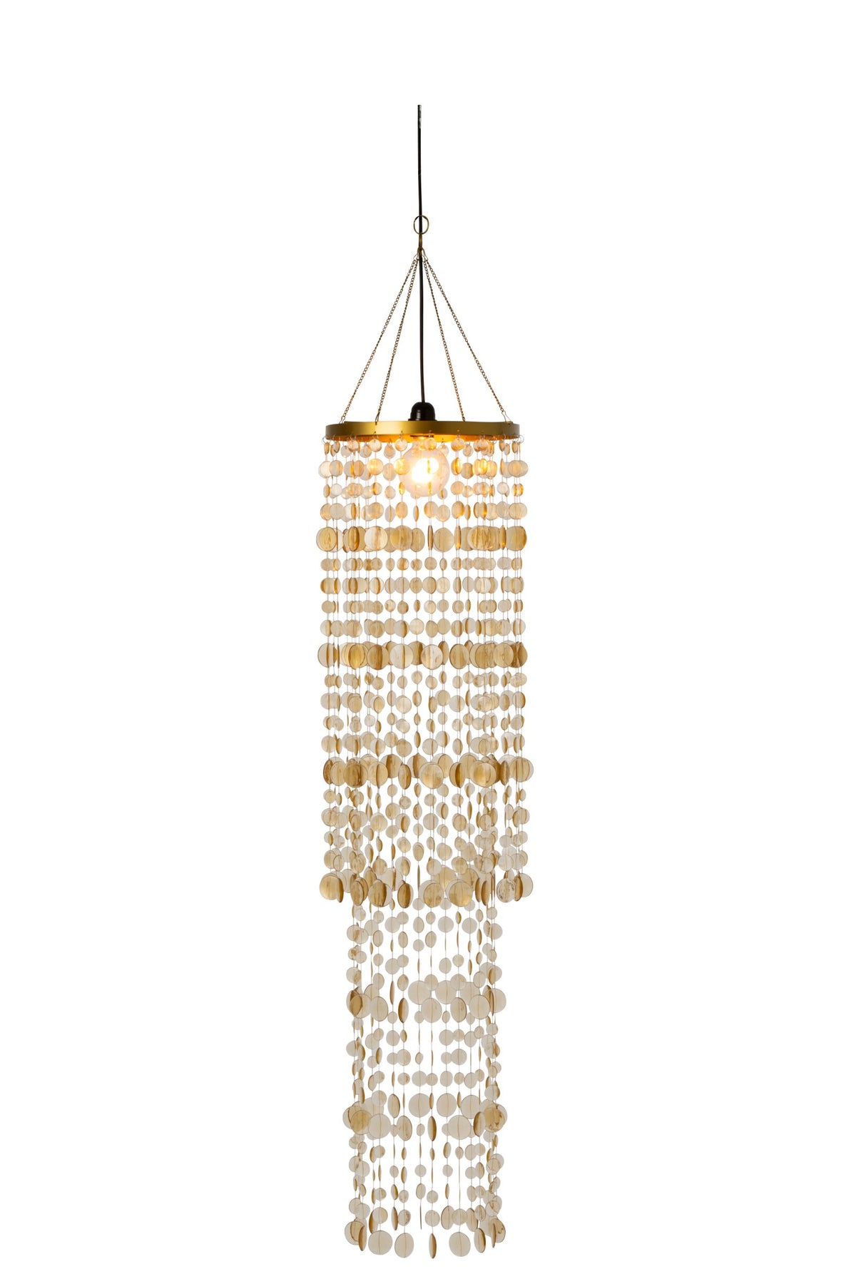 Beaded lampshade gold medium