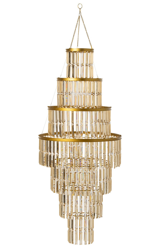 Lampenkap modern kroonluchter acryl goud groot