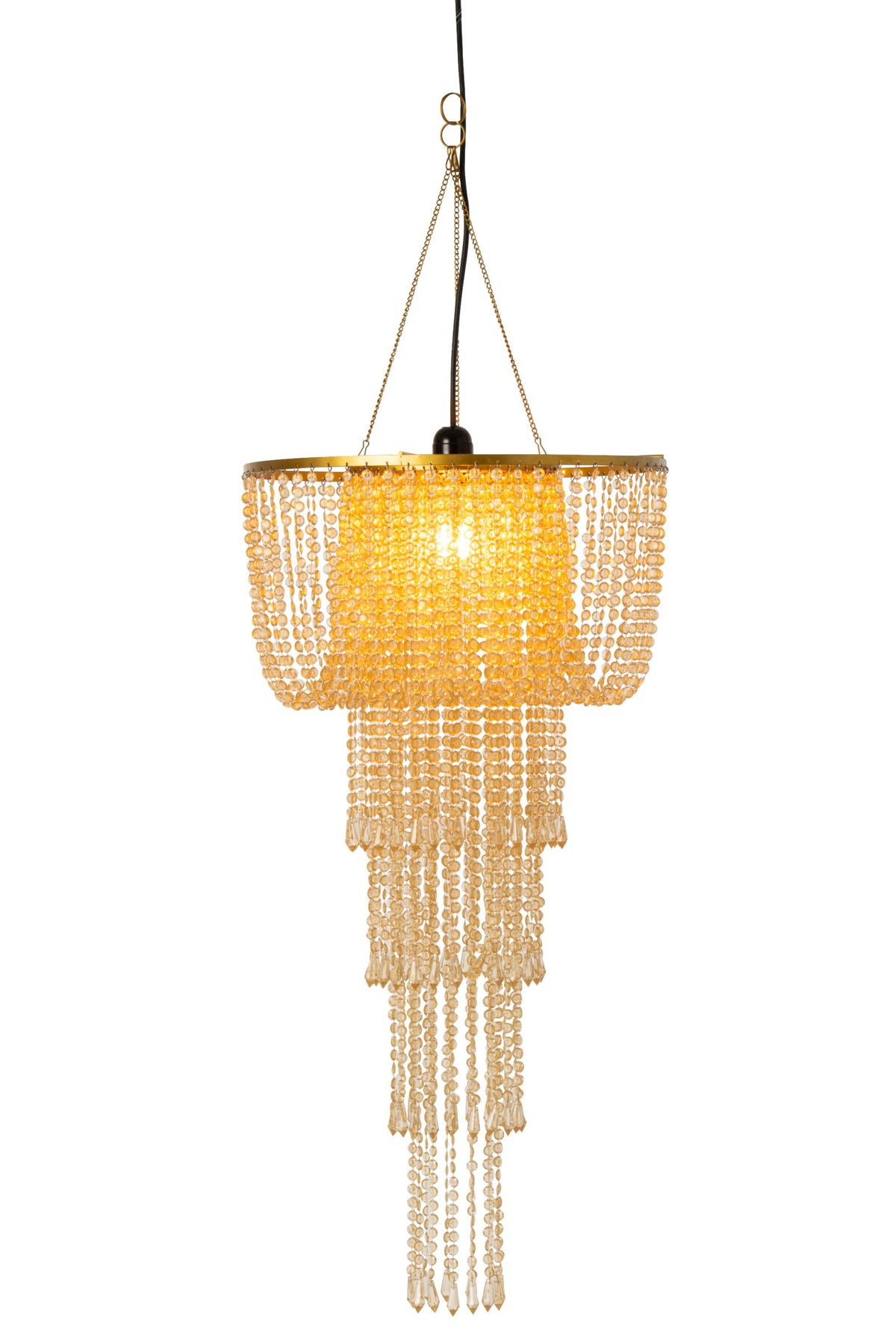Small gold beaded chandelier lampshade