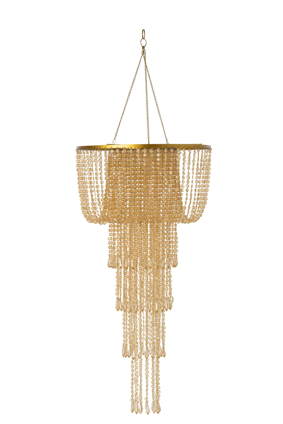 Small gold beaded chandelier lampshade
