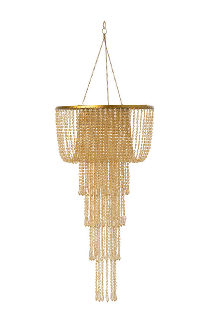 Small gold beaded chandelier lampshade