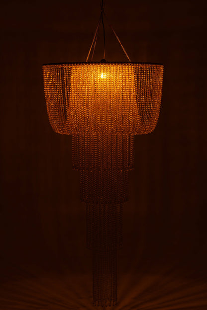 Large gold beaded chandelier lampshade