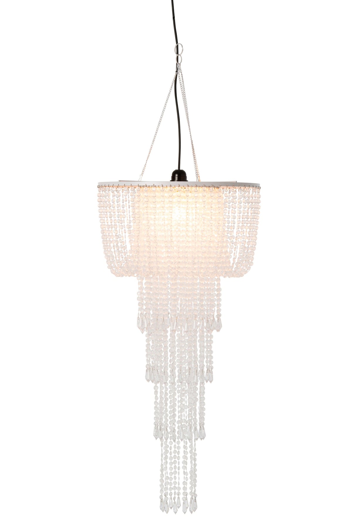 Small transparent beaded chandelier lampshade