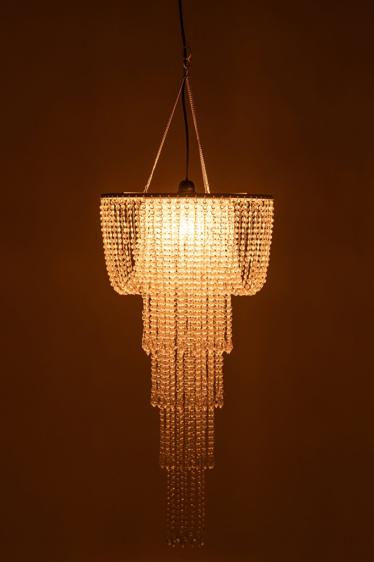 Small transparent beaded chandelier lampshade