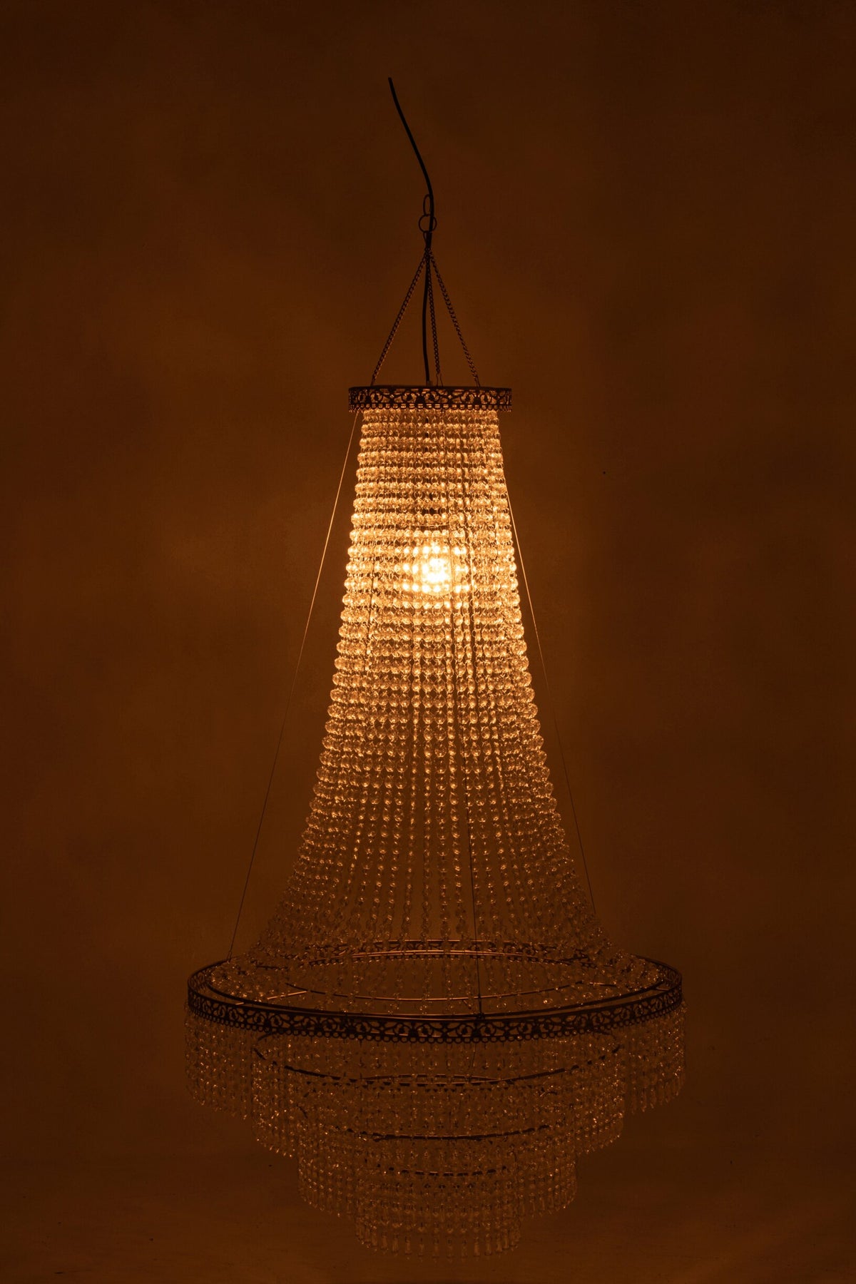 Chandelier lampshade acrylic transparent/gold large