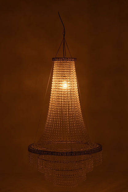 Chandelier lampshade acrylic transparent/gold large