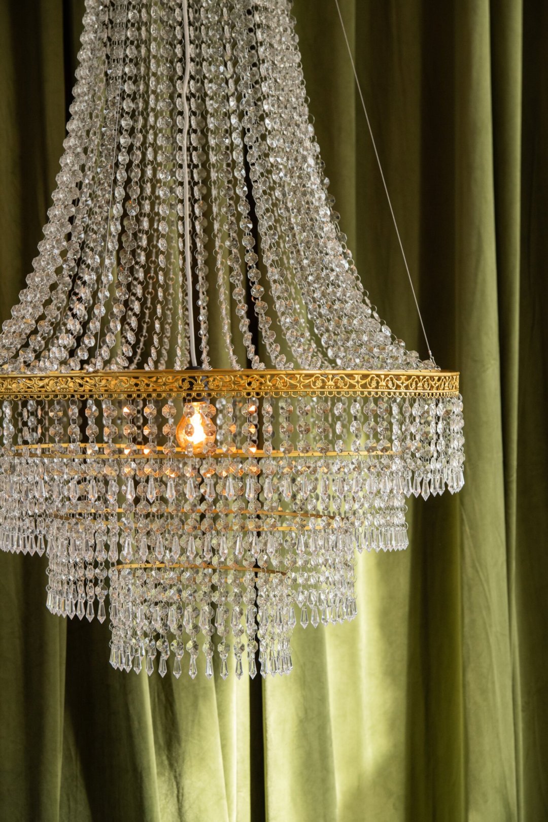 Chandelier lampshade acrylic transparent/gold large