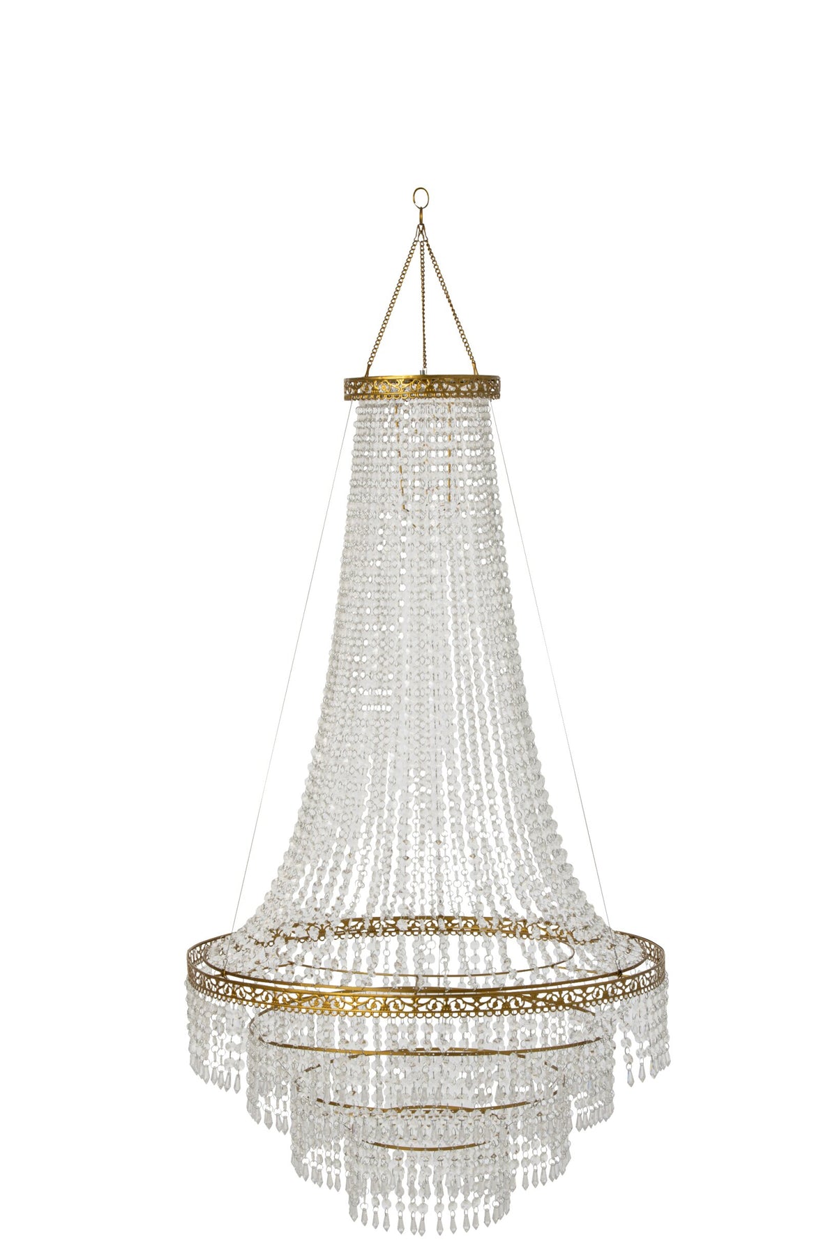 Chandelier lampshade acrylic transparent/gold large