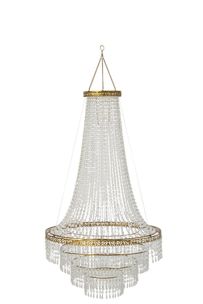 Chandelier lampshade acrylic transparent/gold large