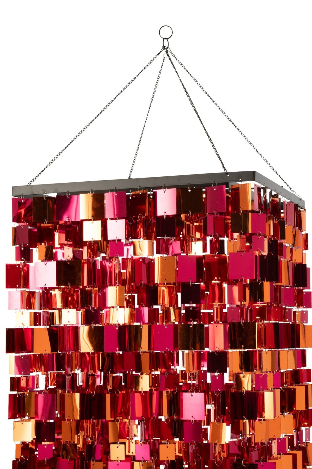 Lampshade sequins square PET pink/orange