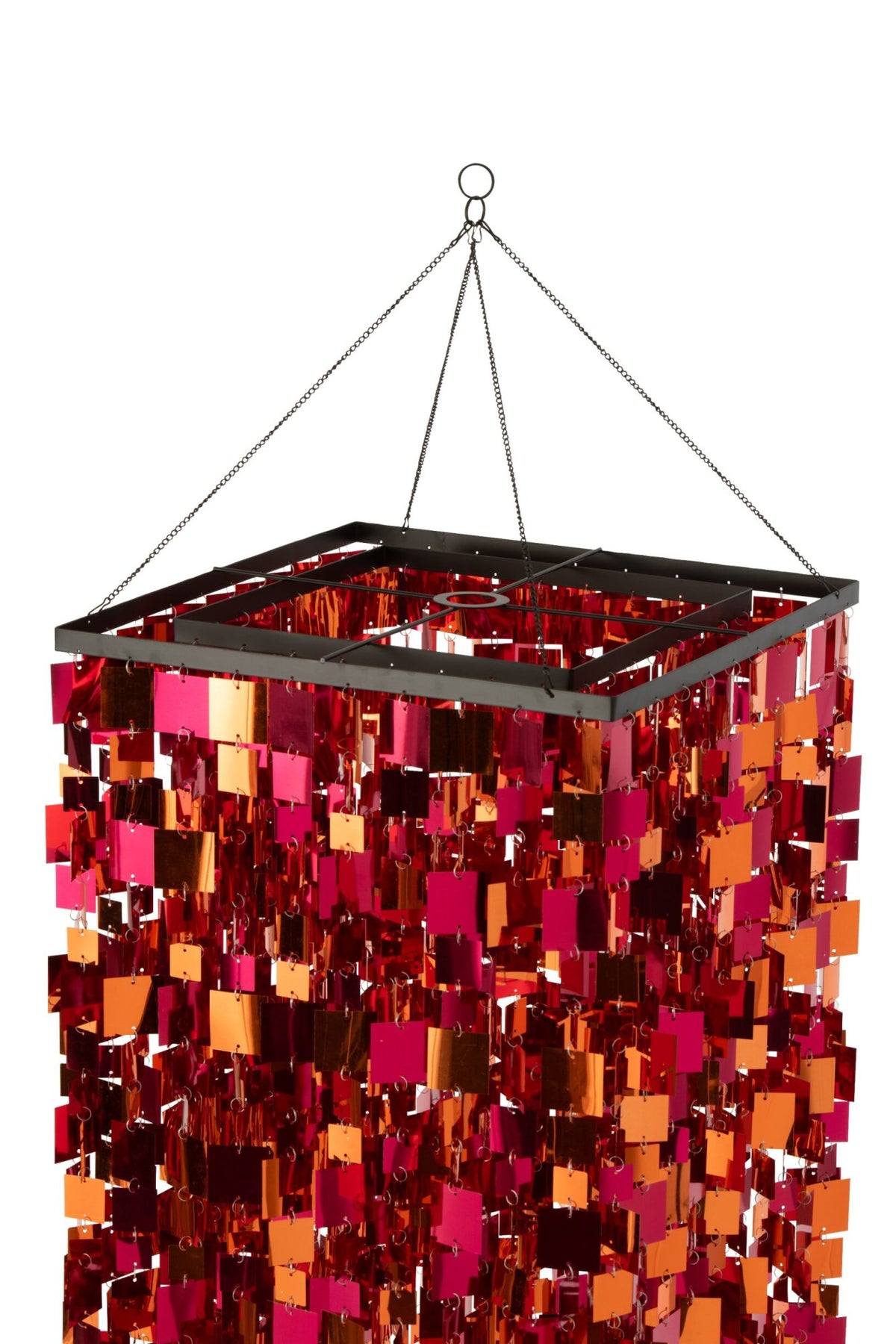 Lampshade sequins square PET pink/orange