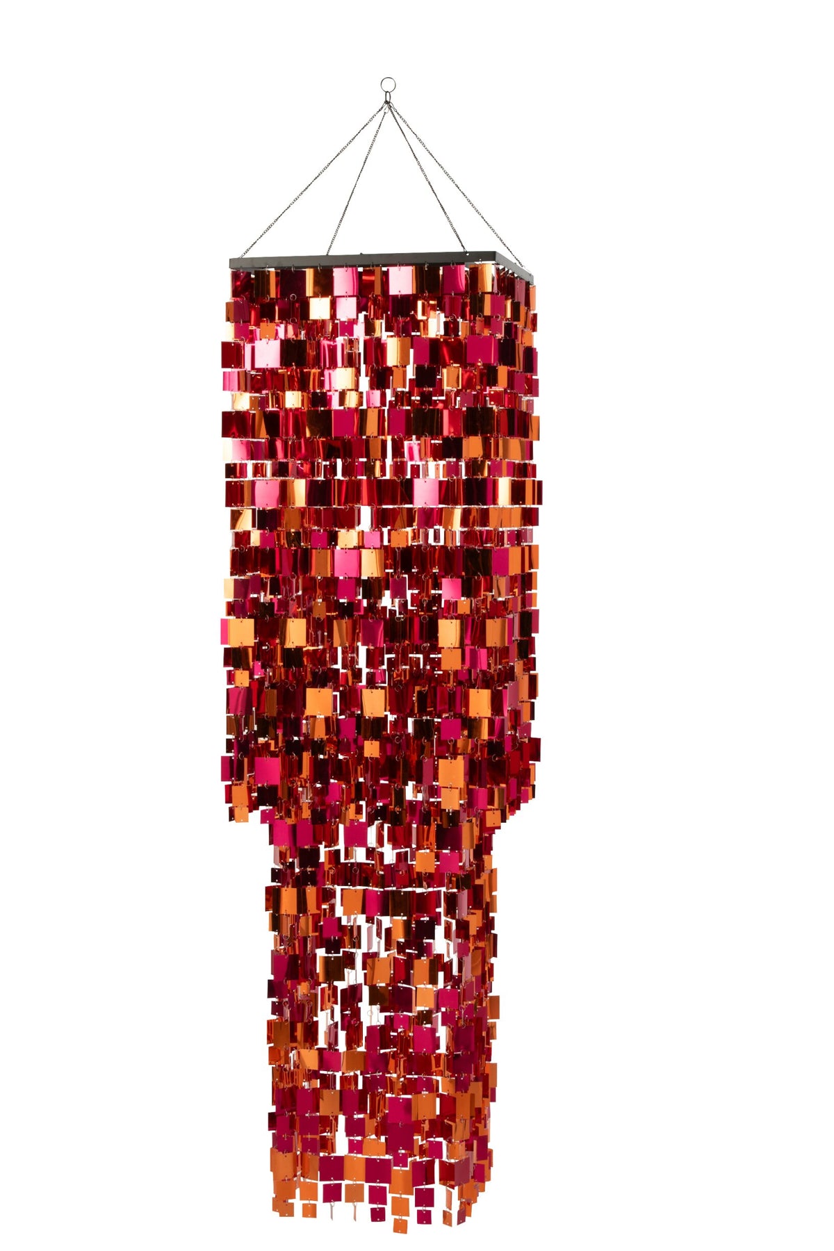 Lampshade sequins square PET pink/orange