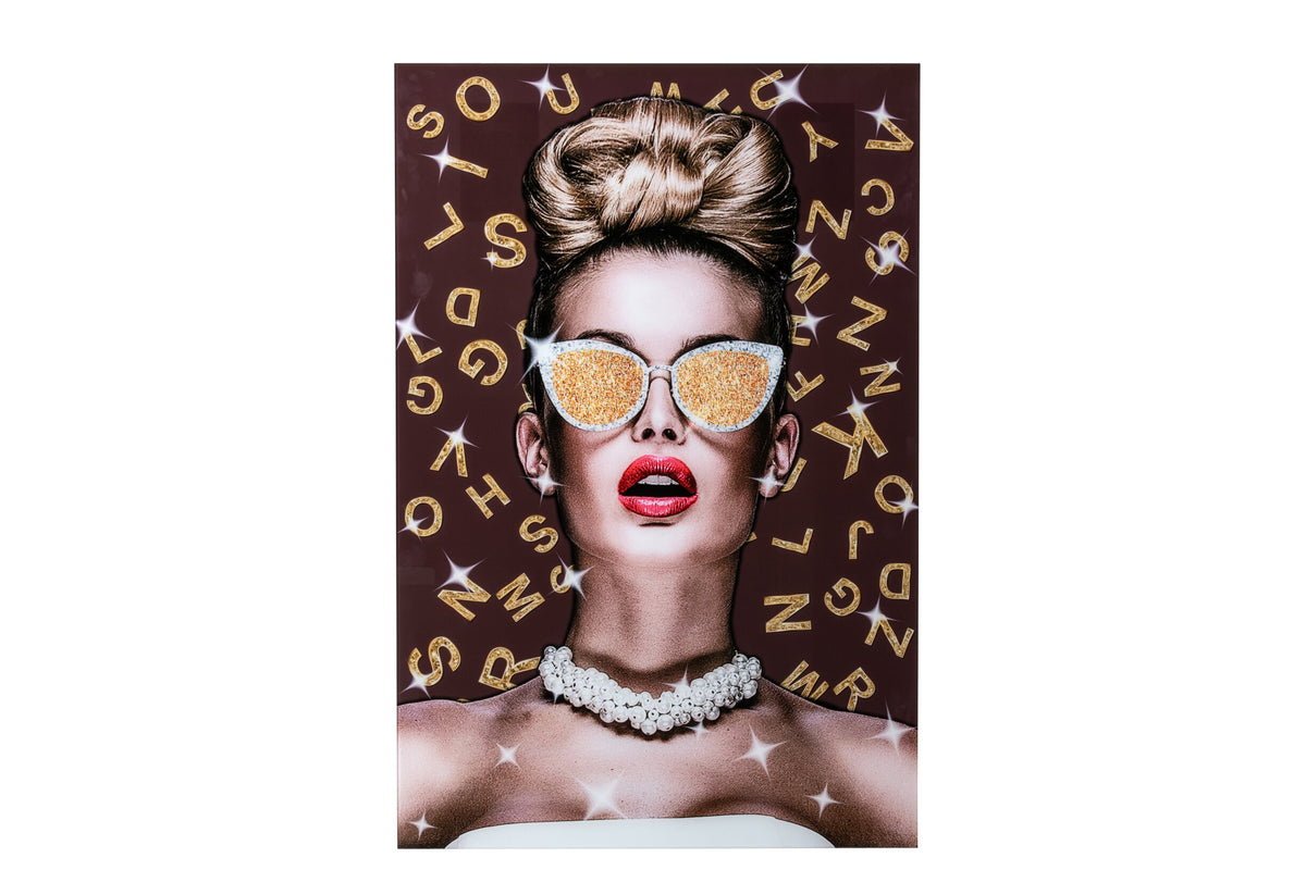 Wall Decoration Chic Glass Brown/Gold