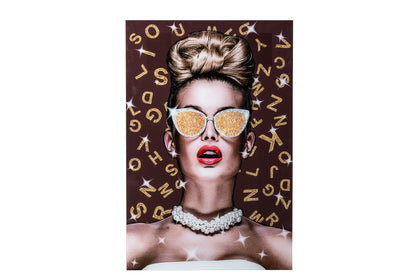 Wall Decoration Chic Glass Brown/Gold