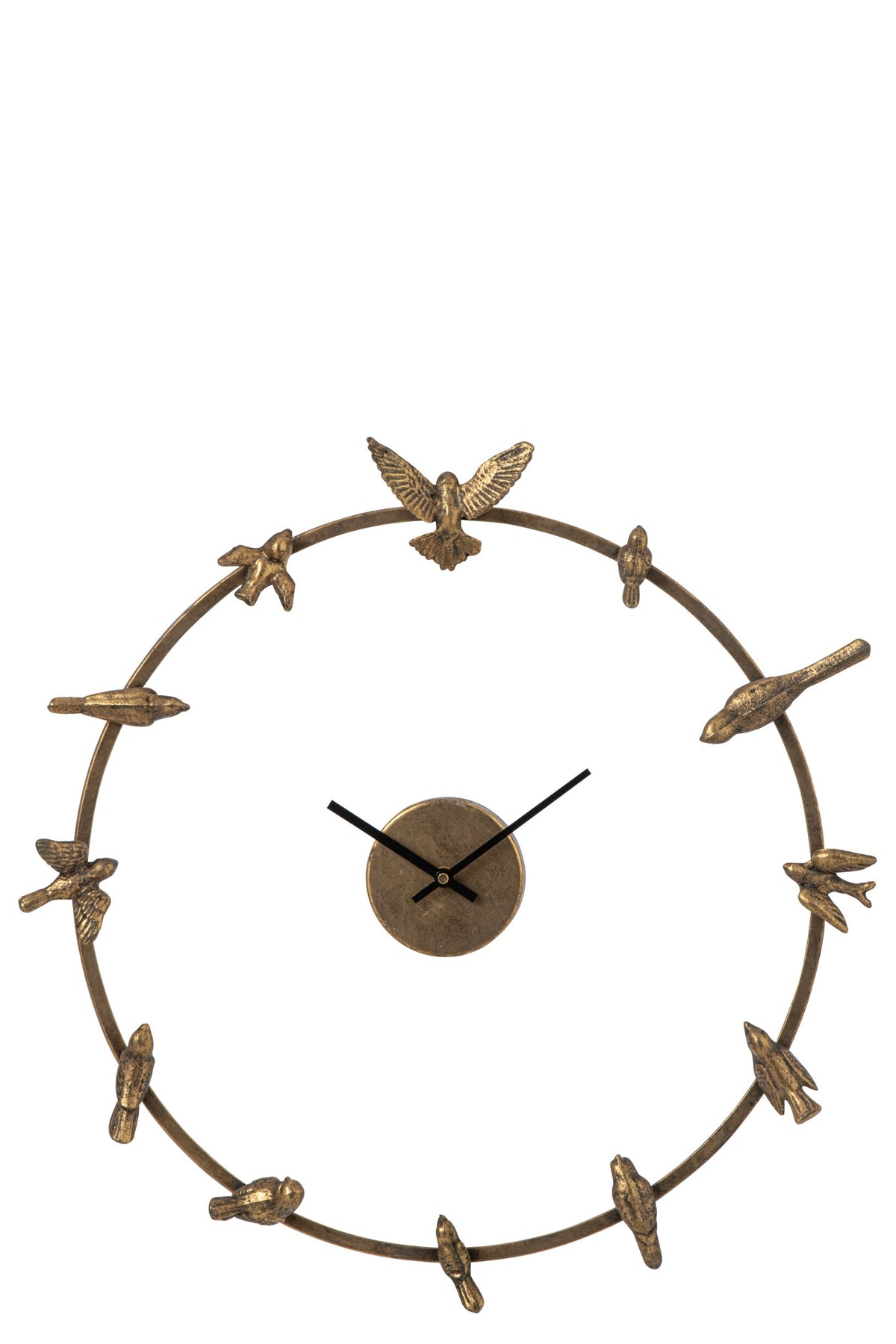 Wall Clock Bird Iron Gold