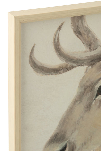 Painting Deer MDF Off-White Assortment Of 2