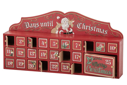 Advent Calendar Wood Red/White