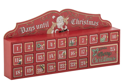 Advent Calendar Wood Red/White