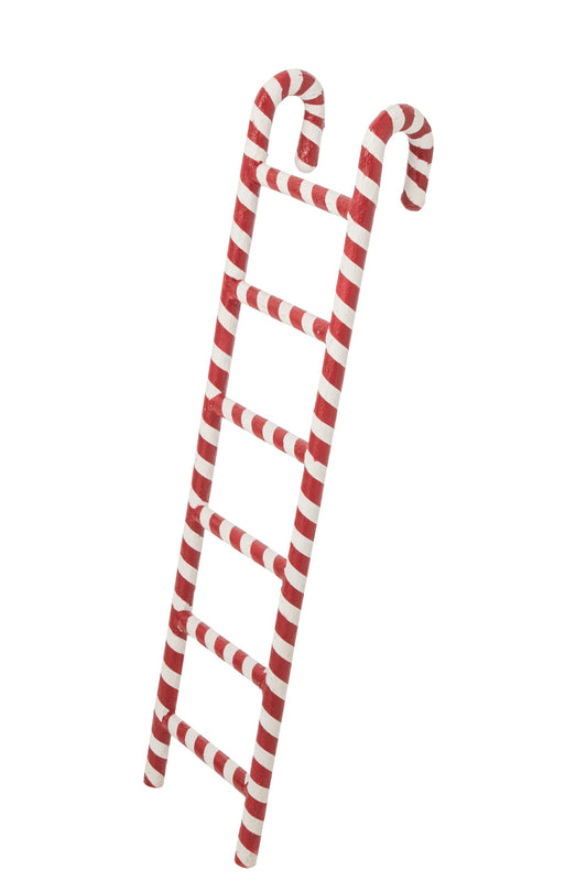 Ladder Shelf Metal Red/White