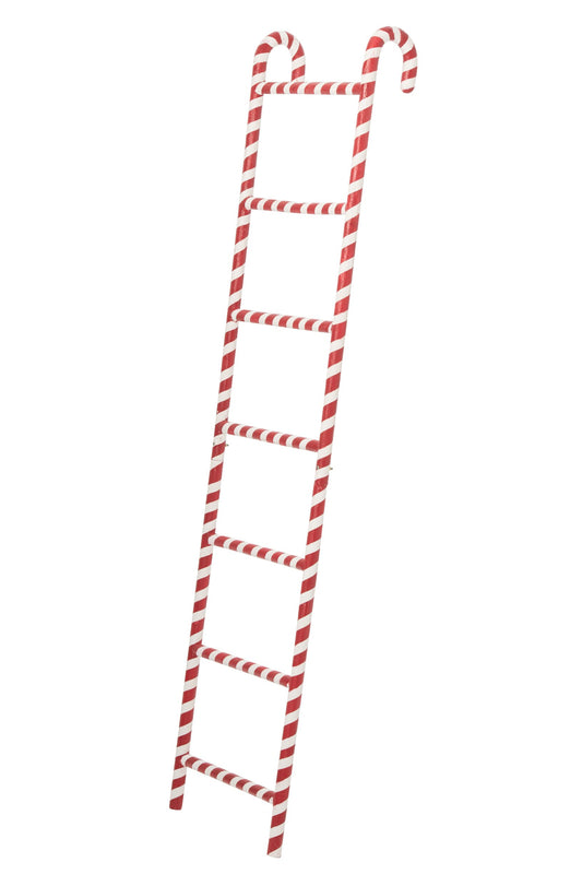 Ladder Shelf Metal Red/White
