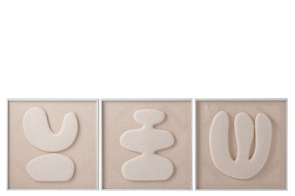 Painting MDF Ecru/White Assortment Of 3