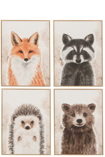 Wall Decoration Wild Canvas Multi Assortment Of 4