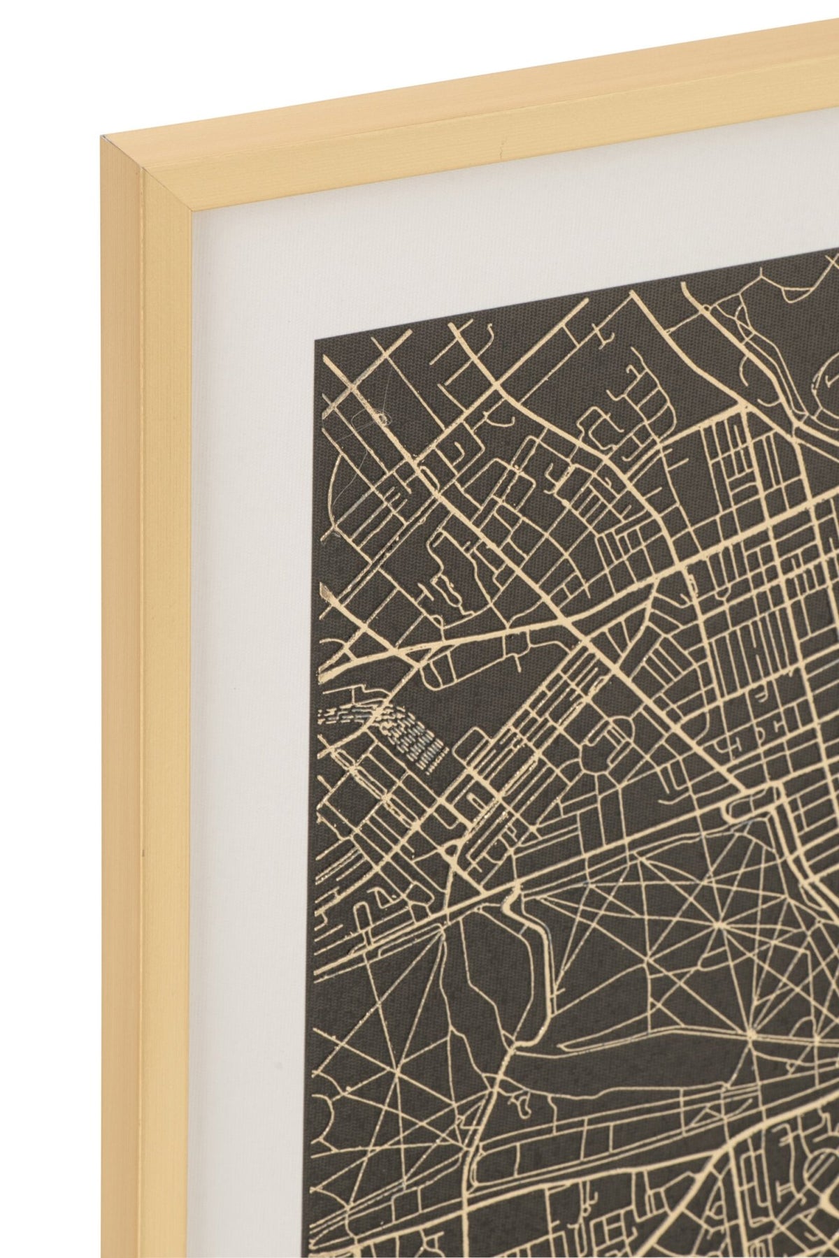 Wall Decoration London Paris Canvas Black/Gold Assortment Of 2